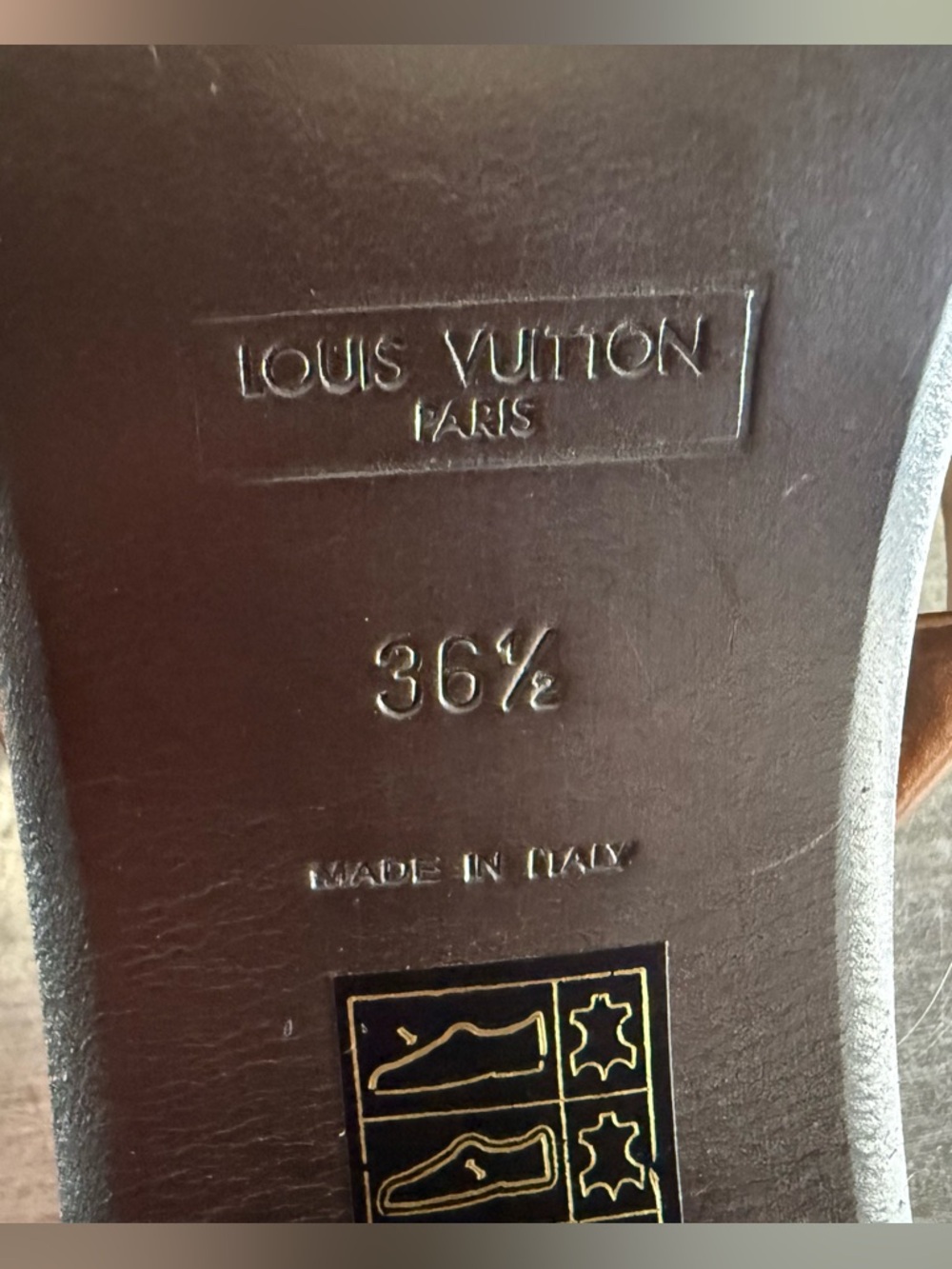 Louis Vuitton Bronze Vernis Dice Mule Heel Sandals – Size 36.5 - Picture 7 of 14